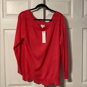 Hot pink Vici off the shoulder sweater